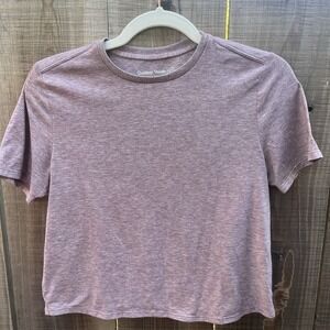 Outdoor Voices Women's Cropped T-Shirt Size XS Short Sleeve Purple Relaxed Fit